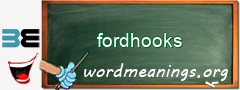 WordMeaning blackboard for fordhooks